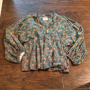 Victoria Dunn Floral Balloon Sleeve Blouse